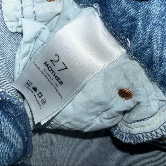 MOTHER The Looker Step Ankle Fray Jeans Despite Differences Denim Blue 27 - Picture 5 of 7